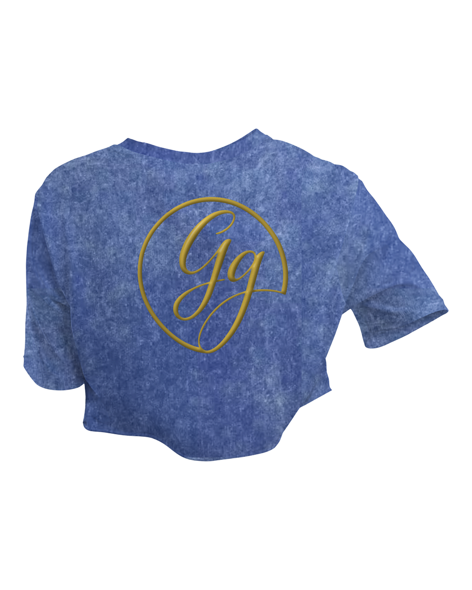 Gg Stonewash Crop Tee - Blue
