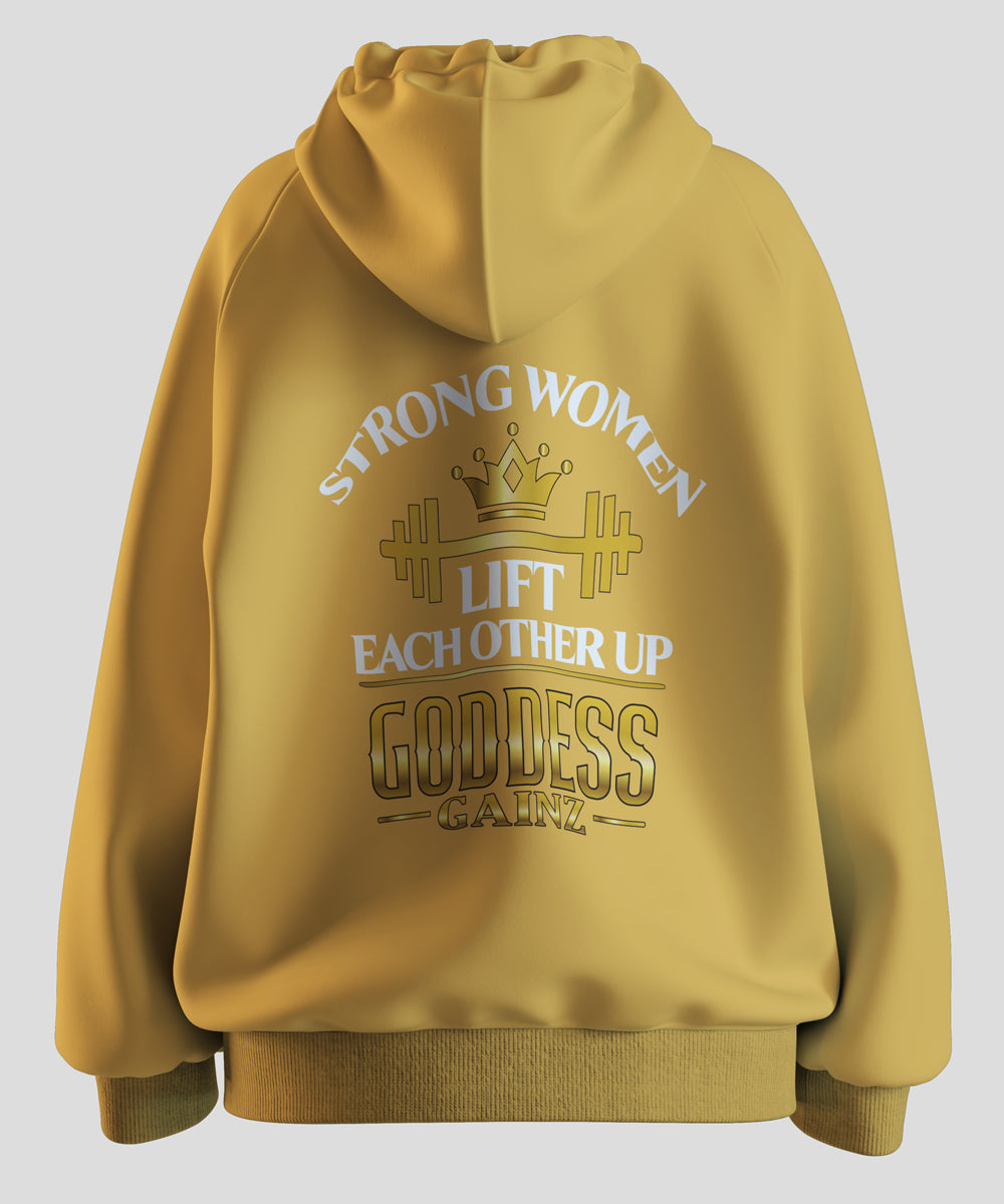 Strong Women Lift Each Other Up - Deluxe Hoodie (White Text)