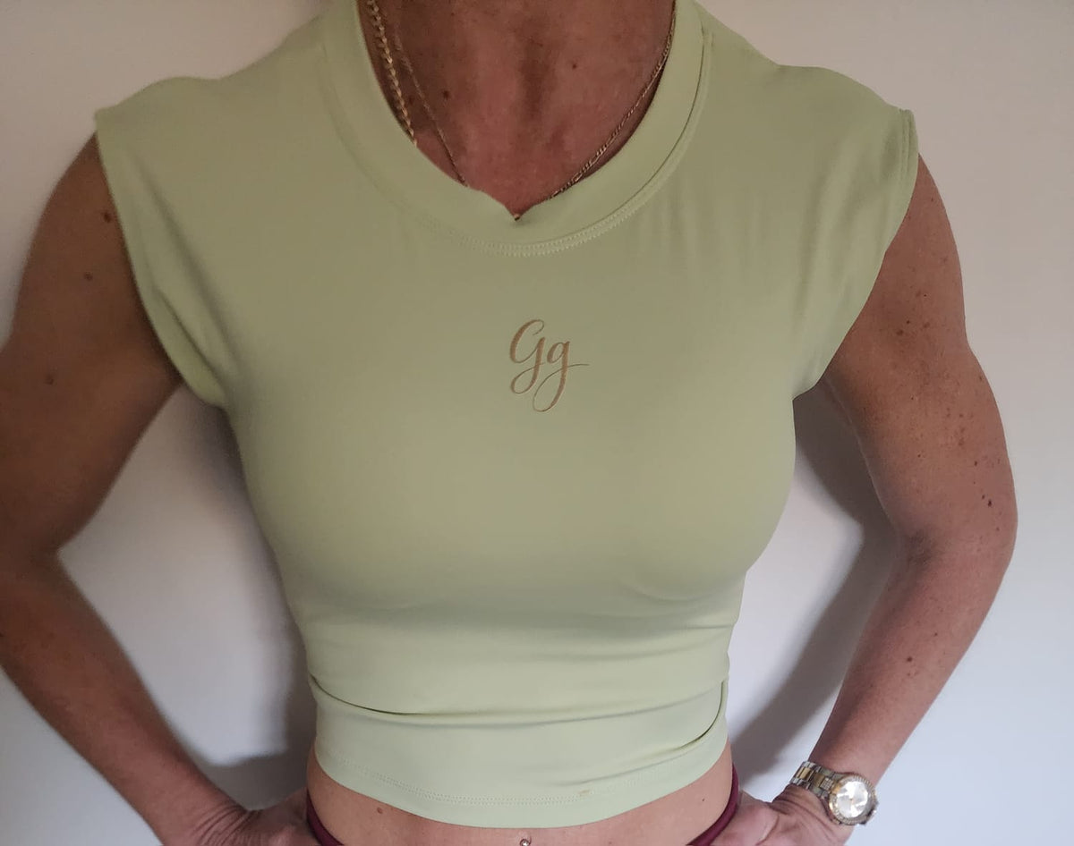 Gg Luxe Backless Fitness Top - Light Green