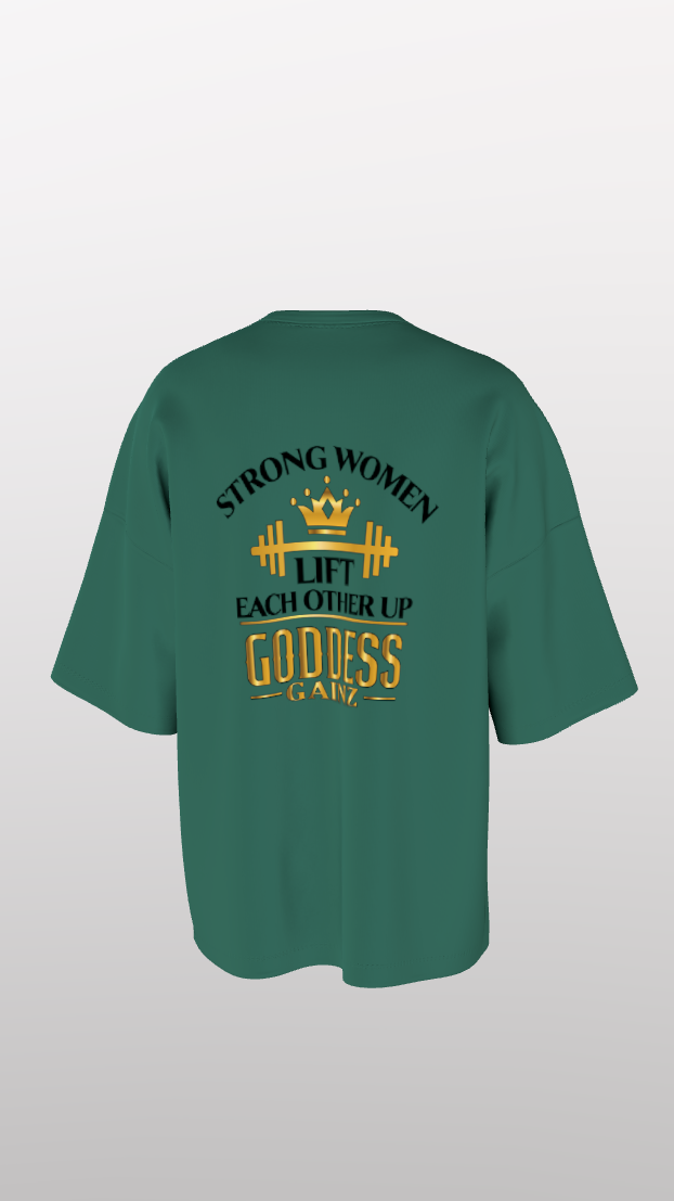 Strong Women Lift Each Other Up - Oversize Easyfit Tees - (Black Text)