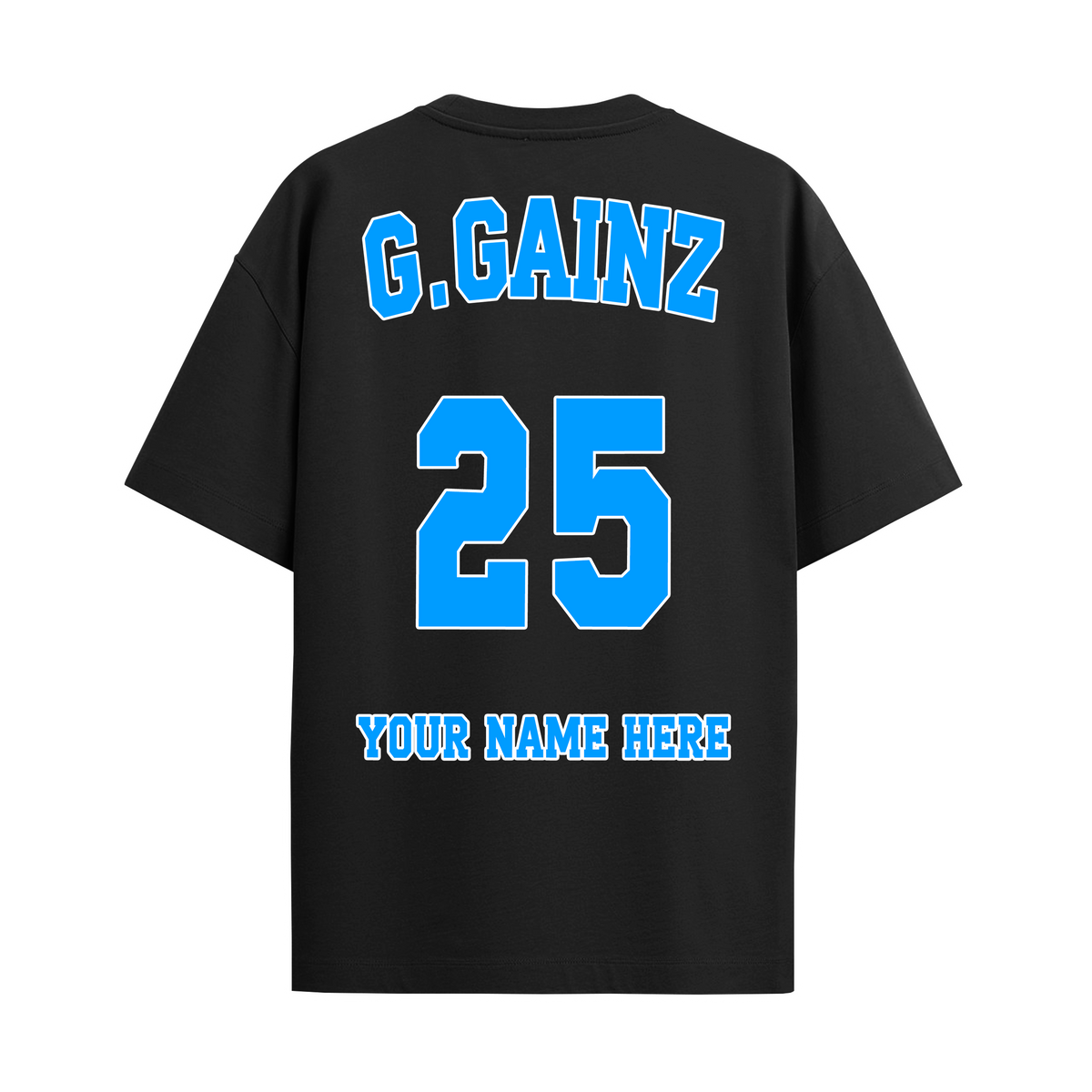 G.GAINZ Oversize Tee - Jersey Print Bubblegum Blue from $45