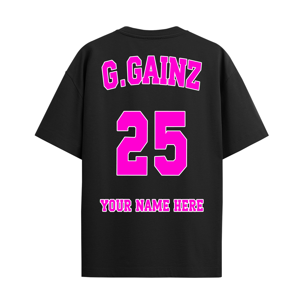 G.GAINZ Oversize Tee - Jersey Print Bubblegum Pink from $45