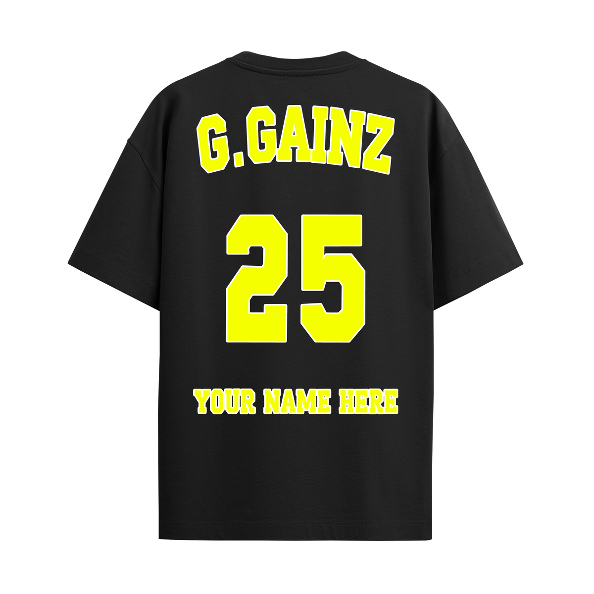 G.GAINZ Oversize Tee - Jersey Print Bubblegum Yellow from $45